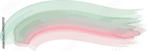 Vector  illustration of Soft pastel watercolor brush stroke isolated on transparent background