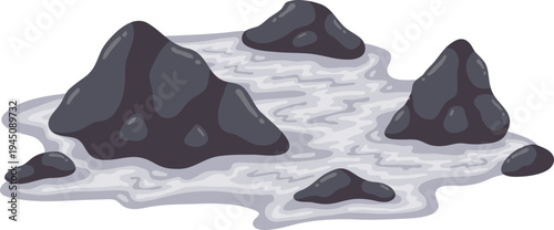 Bencana Batu Vulkanik Terkumpul Dari Gunung Meletus