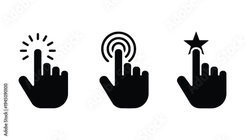 Hand icon vector graphics for user interface and web design