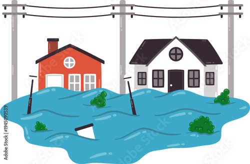 Bencana Banjir Besar Merendam Rumah Dekat Pantai