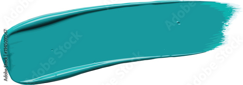Vector  illustration of Teal Turquoise Paint Stroke Isolated on Transparent Background
