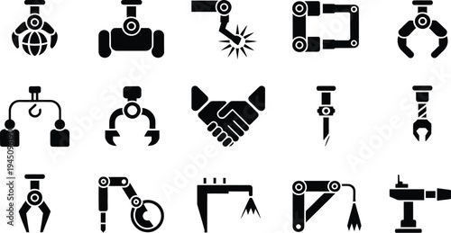 Assorted icons representing various tools and mechanical components