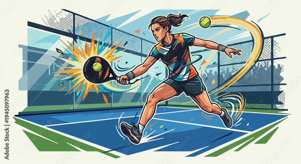 Fototapeta premium women padel court