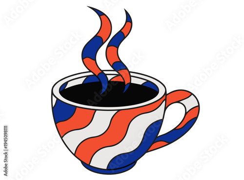 coffee cup hot drink vector isolated transparent background