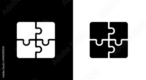 Abstract Puzzle Pieces Icon Symbolizing Strategy, Problem-Solving, and Collaborative Integration