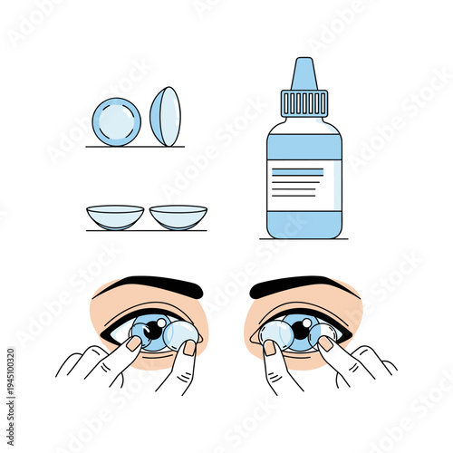 Contact lenses and solution for eye care