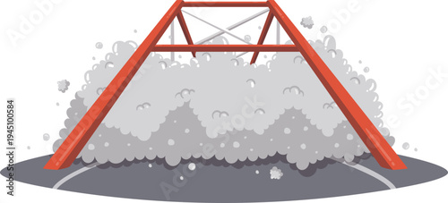 Ilustrasi Jembatan Terputus Akibat Banjir Lahar Dingin Gunung Semeru