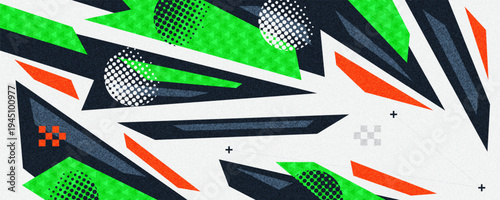 Abstract Sport Background with Geometric Dynamic Shapes for Promotion and Branding. Sport Banner or Poster Background Template