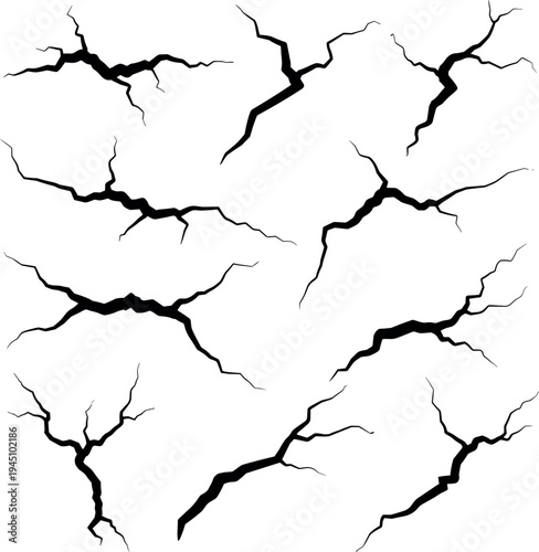 Cracked ground texture abstract broken surface vector illustration isolated