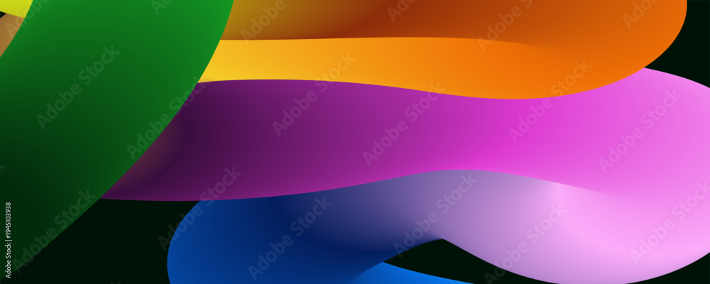 Obraz premium Colorful abstract shapes and curves in vibrant hues