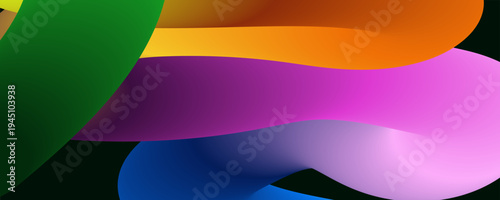 Colorful abstract shapes and curves in vibrant hues