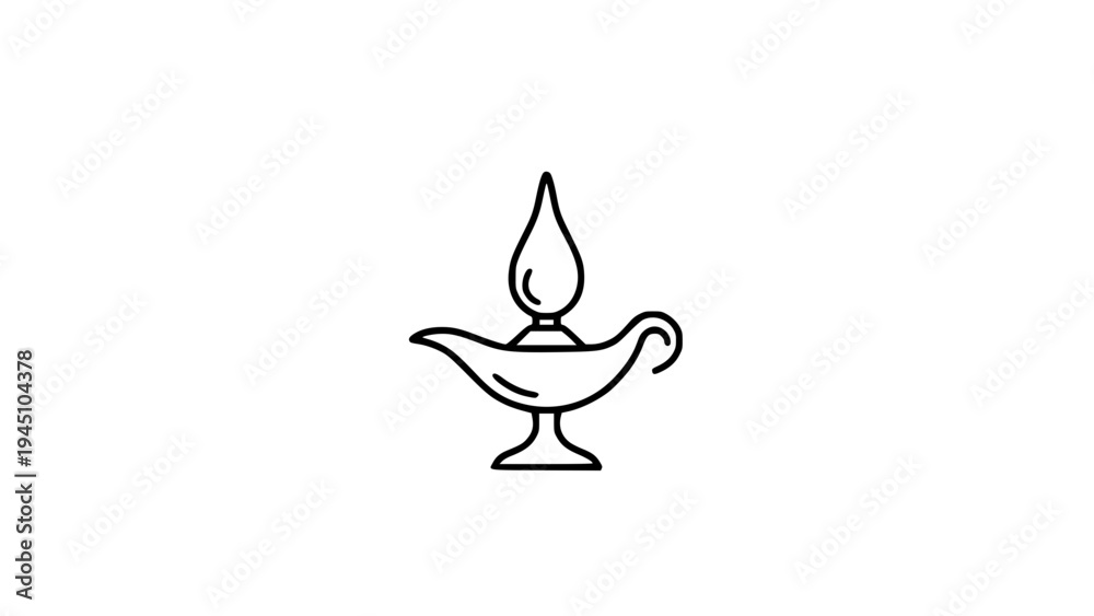 Fototapeta premium Antique Oil Lamp Logo
