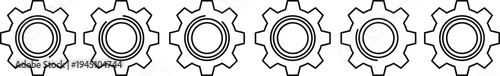 Symmetrical black and white gear pattern illustration