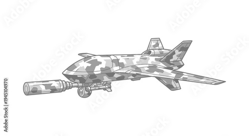 Camouflaged Drone Aircraft Launching Missile, Military Drone Technology