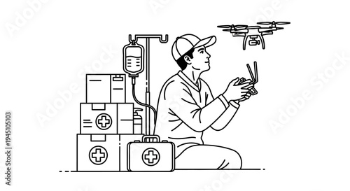 Drone delivery of medical supplies, healthcare innovation, emergency aid, logistics