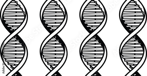 Dna double helix molecular structure illustrations