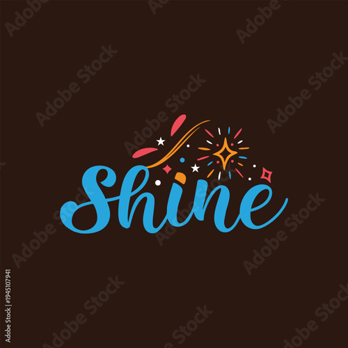 Shine colorful typography lettering design