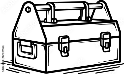 a classic line art toolbox silhouette