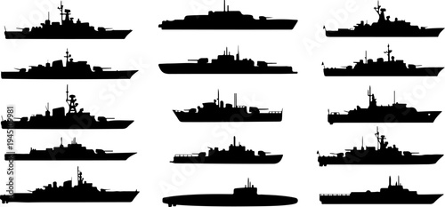 Naval ship silhouettes