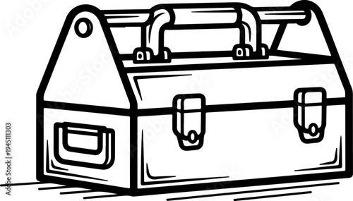 a classic line art toolbox silhouette