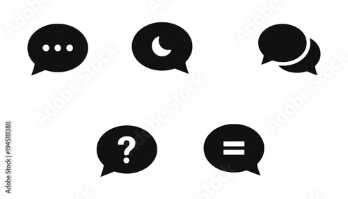Speech bubble icon set for chat and communication applications