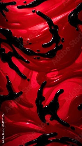 Red Liquid Splash Abstract Texture
