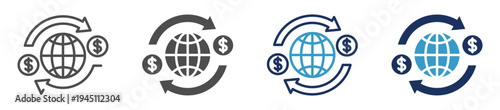 global transaction multi purpose icon set
