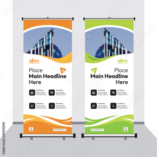 Professional roll up banner design for corporate marketing events