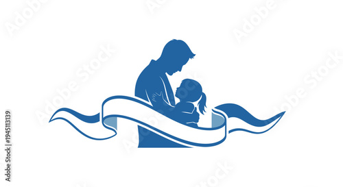 Mother Holding Baby Illustration Design Concept.