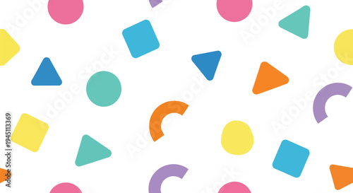 Seamless geometric vector pattern with colorful shapes for modern backgrounds and textiles