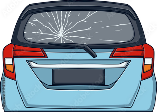 Kaca Belakang Mobil Retak Kena Batu