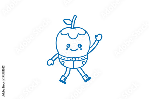 Minimal Ataulfo Mango Cartoon Outline for Eco-Friendly Packaging and Healthy Snack Ads