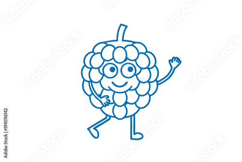 Exotic Cartoon Atemoya Fruit Line Art Illustration for Sweet and Creamy Dessert Recipes