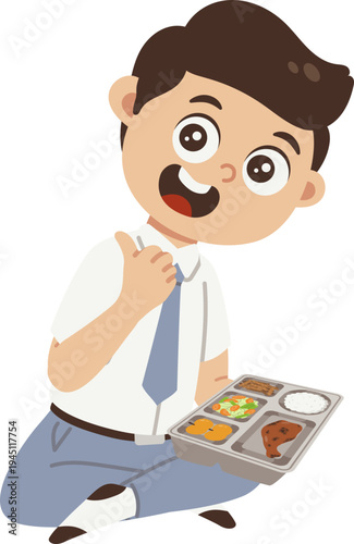 Siswa Membuka Bekal Dari Program Makan Bergizi Sekolah