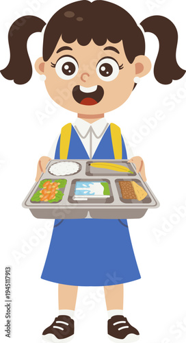 Siswi Membawa Bekal Dari Program Makan Bergizi Sekolah