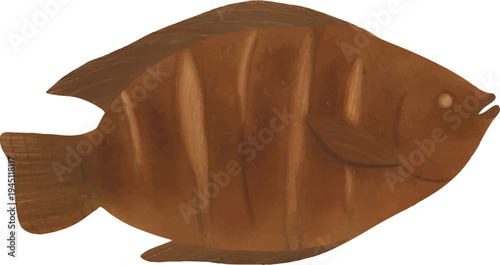 Fried Fish Vector Illustration – Crispy Fish Food Icon EPS