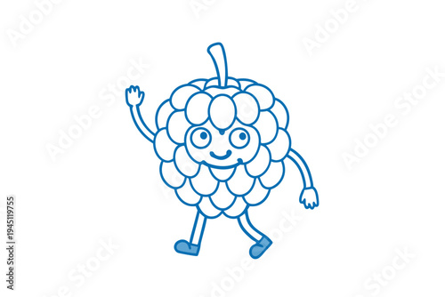 Elegant Line Art Cartoon Custard Apple Drawing Representing Exotic and Wholesome Fruits