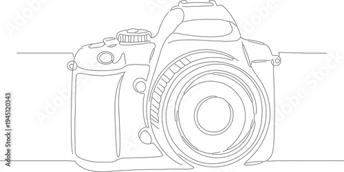 Minimalist One Line Continuous Digital Camera Device Electronic Gadget Instrument