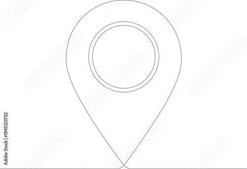 Simple Outline Map Pin Location Pointer Sign Navigation Element