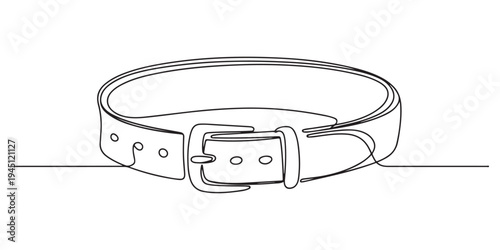 Belt drawn in one continuous line. One line drawing, minimalism. Vector illustration, one line art belt buckle vector illustration. line art, one continuous line, strap, hand drawn and sketch sty