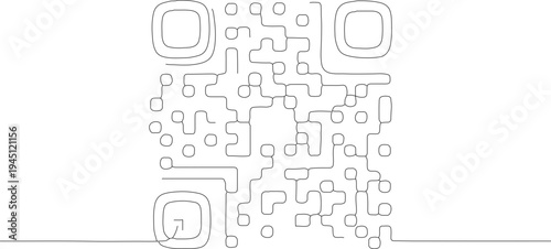 Outline Minimalist QR Code Symbol Simple Modern Information Element