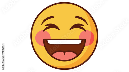 Laughing Emoji with Blushing Cheeks and Closed Eyes.
