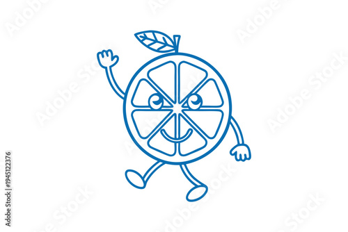 Dancing Line Art Cartoon Desert Lime Fruit Character Grooving Happily.