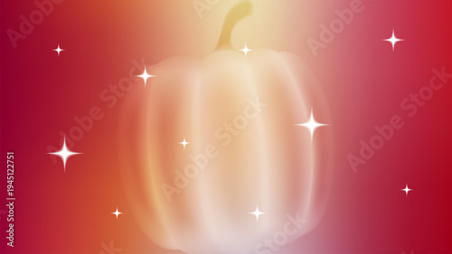 Aesthetic autumn background with a pumpkin in a minimalist style with a soft gradient. Vector design for banners, advertisements, covers, printing and packaging