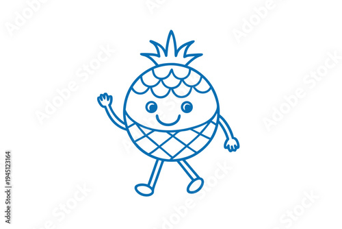 Detailed Cartoon Hala Fruit Outline. Line Art Vector Illustration of a Tropical Delicious Fruit.