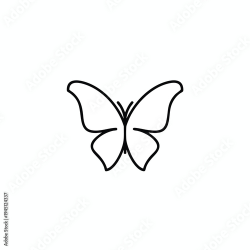 Simple line drawing of a butterfly with two sets of wings
