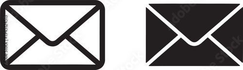 Black and white envelope isolated transparent