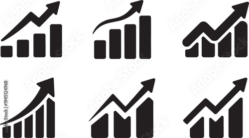 Black business graph with arrows on white business graphs graph black graphs white background isolated