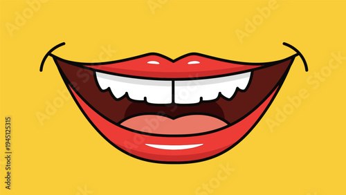 Cartoon Mouth with Teeth and Tongue.