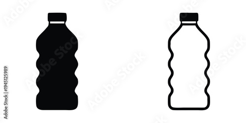 Bottle icon vector, Water bottle, Plastic bottle silhouette. Vector illustration